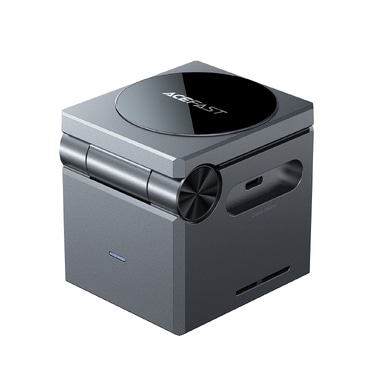 Stolni bežični punjač 3u1 Acefast "Rubic"s Cube" 15W za punjenje svih QI podržanih uređaja - crni Stolni bežični punjač 3u1 Acefast "Rubic"s Cube" 15W za punjenje svih QI podržanih uređaja - crni