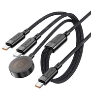 3u1 kabel za punjenje i prijenos podataka Acefast "C6" za brzo punjenje 100W - 1.2m - crni