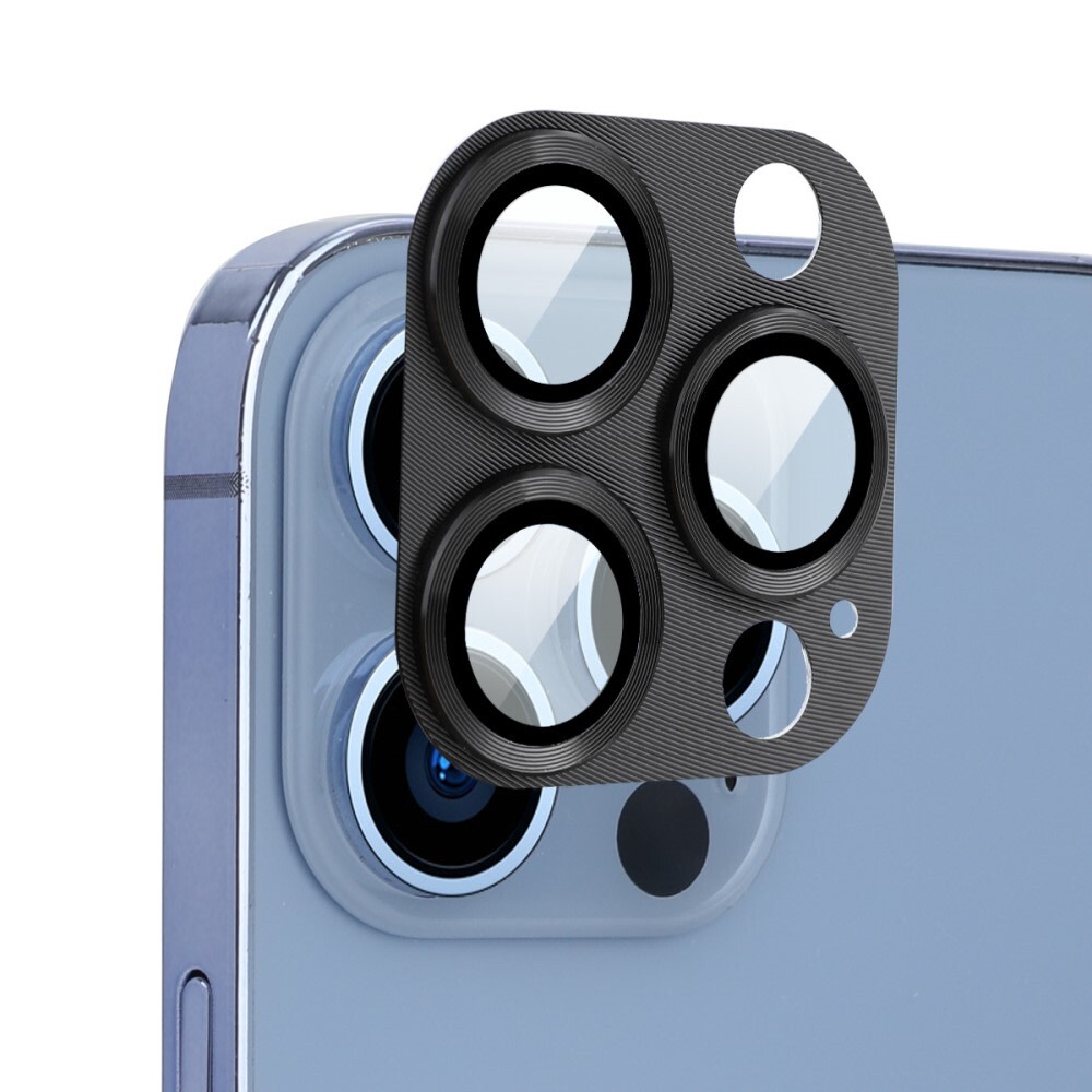 Premium zaštita za zadnju kameru od aluminija za iPhone 13 Pro / 13 Pro Max - crna