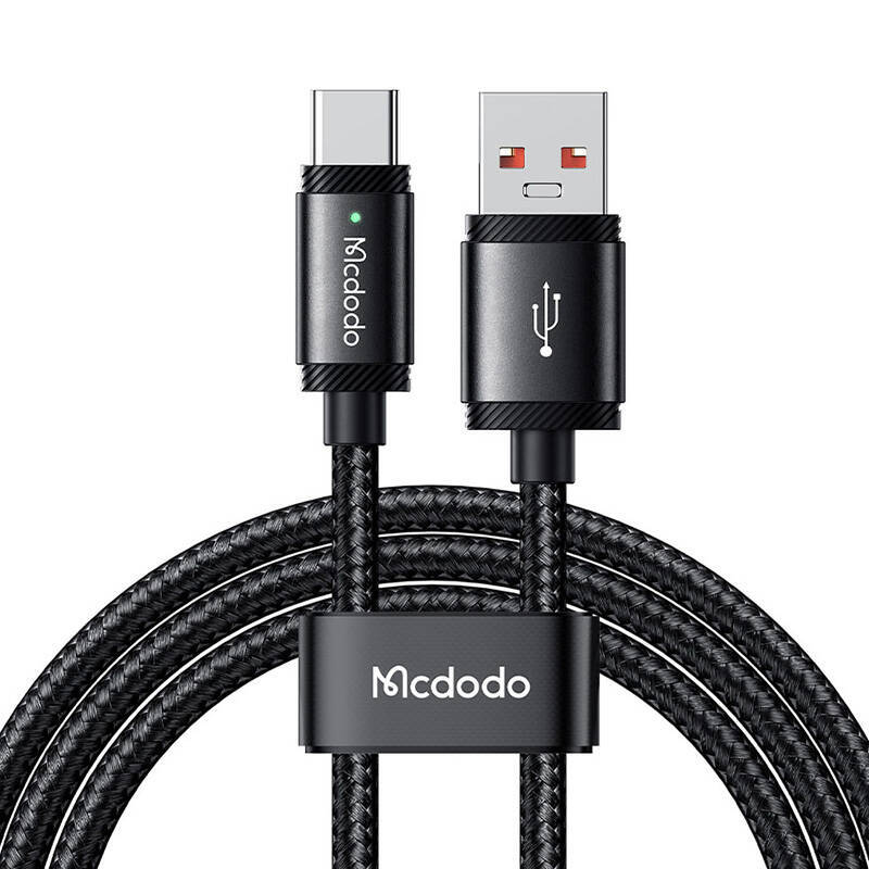 USB-A u USB-C pleteni kabel za punjeje i prijenos podataka McDodo "CA4730" 120W i 6A - 1.5m - crni