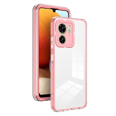 Hibridna maska "Crystal Bumper" s ugrađenom zaštitom zadnje kamere za Motorola Edge 50 Neo - metallic pink