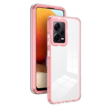 Hibridna maska "Crystal Bumper" s ugrađenom zaštitom zadnje kamere za Xiaomi Redmi 13C 5G - metallic pink