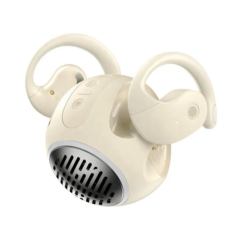 Bežične slušalice sa zvučnikom SoundSphere 2v1 - OpenEar Bluetooth 5.4 slušalice sa zvučnikom ugrađenim u postaju za punjenje - cream white