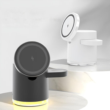 Turret MagCharge 3u1 - Qi2 bežična postaja za punjenje za MagSafe punjenje telefona, slušalica i sata s lampicom - 15W Turret MagCharge 3u1 - Qi2 bežična postaja za punjenje za MagSafe punjenje telefona, slušalica i sata s lampicom - 15W