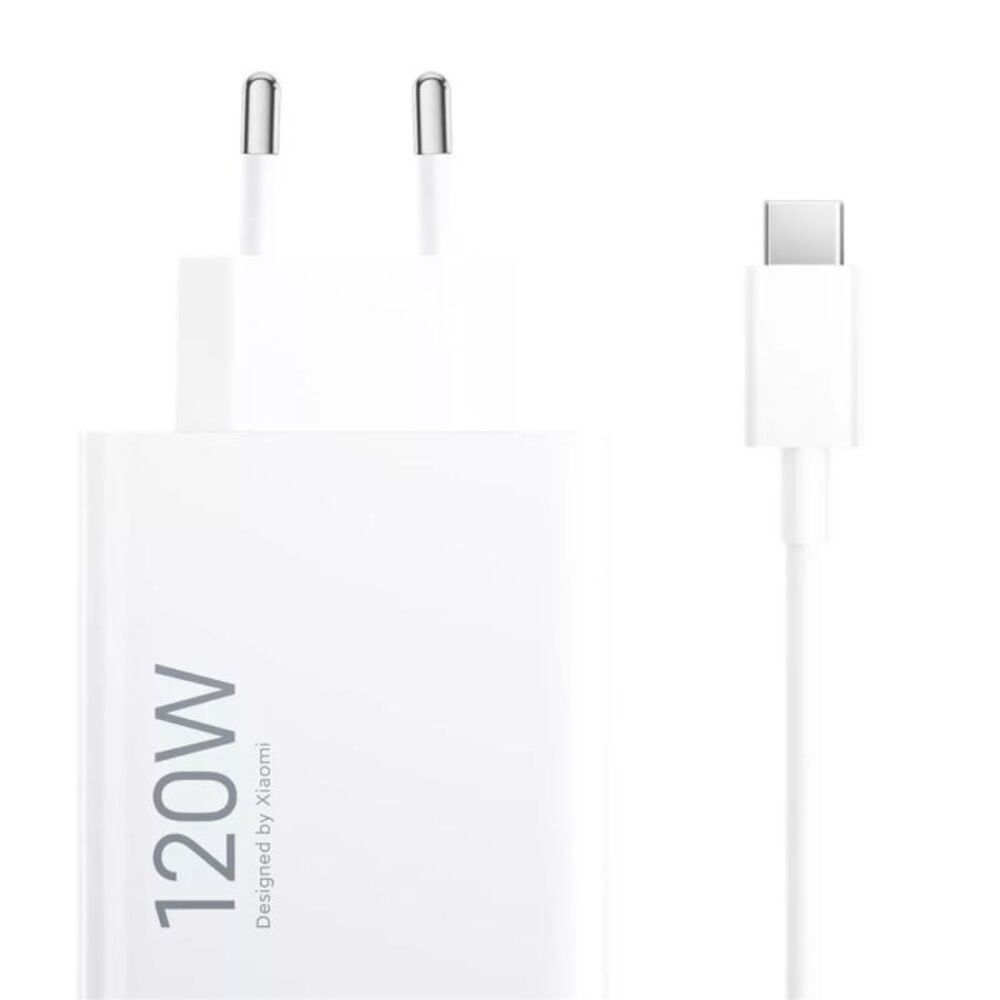 Originalni zidni punjač Xiaomi "BHR9462EU" s GaN 120W, USB-A i priloženim kablom - bijeli