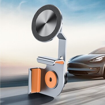 Aluminijski magnetni držač za telefon MagScreen Pro - za pričvršćivanje na zaslon Tesle ili drugih vozila - orange chrome