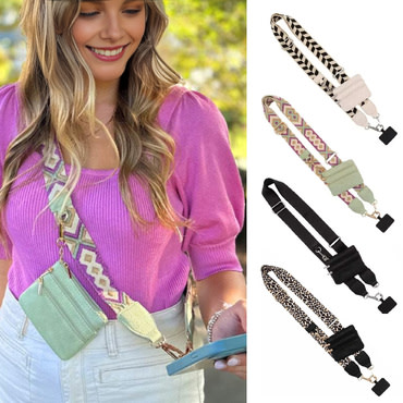 Vezica za telefon Urban Strap: Modna prilagodiljiva crossbody vezica za telefon s novčanikom 3u1