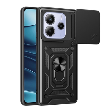 Robusna maska MaX-Armor s obručem, metalnom pločicom i zaštitom zadnjih kamera za Xiaomi Redmi Note 14 5G - army black