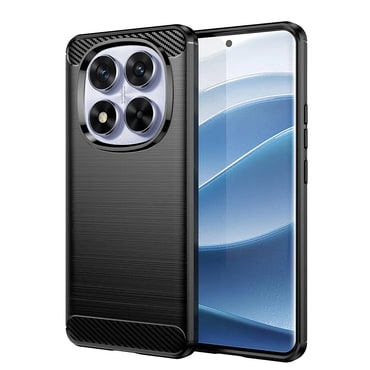 TPU gel maska "Brushed Carbon" za Xiaomi Redmi Note 14 Pro 5G / Poco X7 - crna