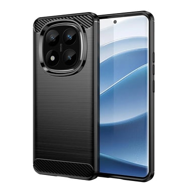 TPU gel maska "Brushed Carbon" za Xiaomi Redmi Note 14 Pro Plus 5G - crna