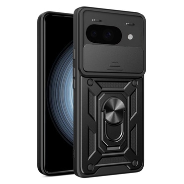 Robusna maska MaX-Armor s obručem, metalnom pločicom i zaštitom zadnjih kamera za Google Pixel 9a - army black