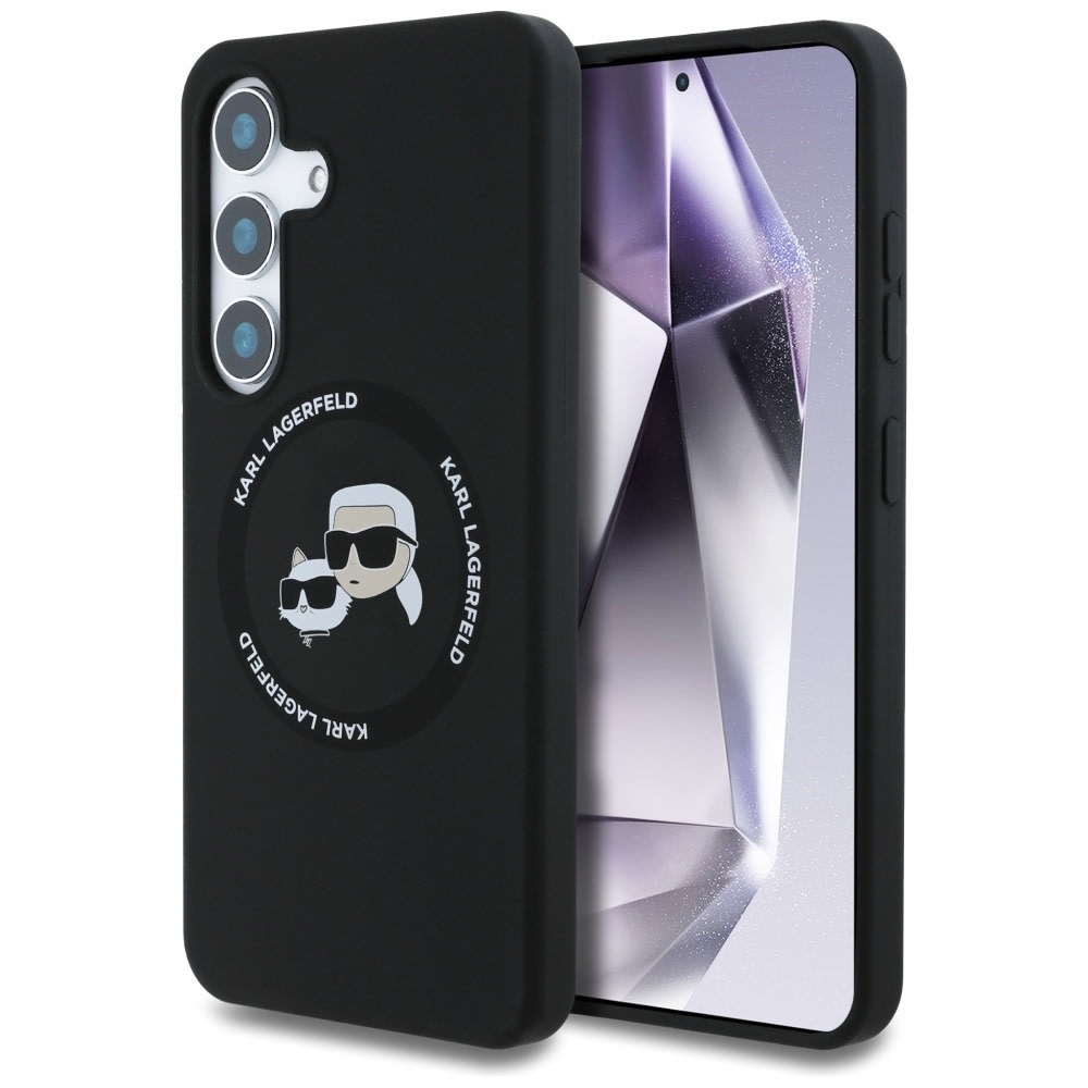 Originalna maska Karl Lagerfeld "Double Heads MagSafe" za Samsung Galaxy S25 - crna