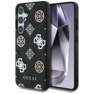 Originalna čvrsta TPU maska Guess "Saffiano Peony Classic" za Samsung Galaxy S25 - black