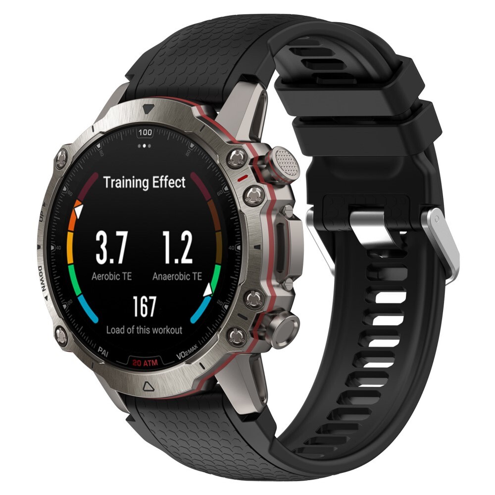Silikonski pas za sat iz Garmin Marq serije / Approach S60 / Approach S62 / Forerunner 945 / Forerunner 965 / Descent G1 / Instinct / Instinct 2- crni