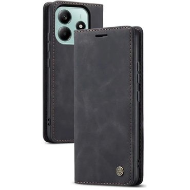 Torbica CaseMe MagFlip za Xiaomi Redmi Note 14 5G s najvišom razinom zaštite i samostalnim magnetnim zatvarnjem - smooth black