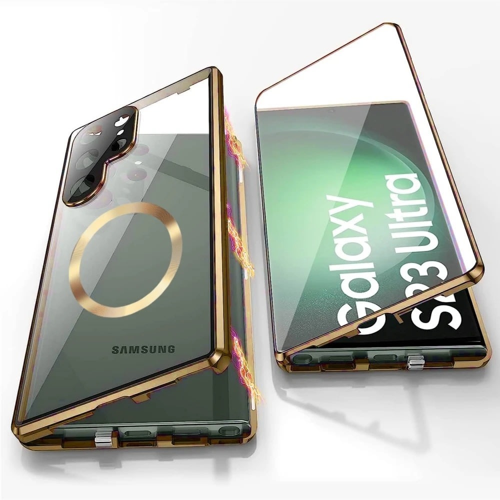 Magnetna Full-Body maska sa staklom "Stronghold MagLock" za Samsung S25 Ultra - titanium gold