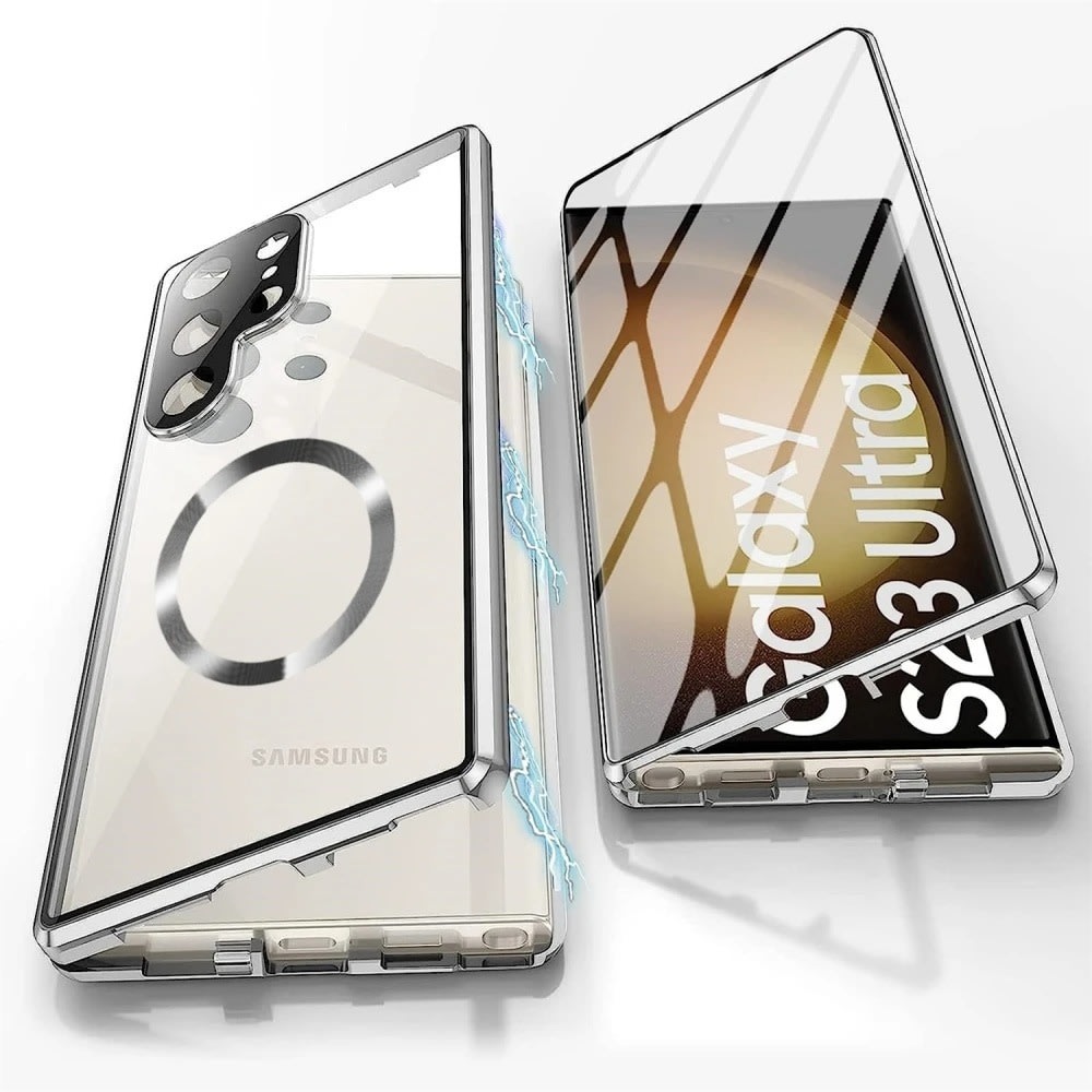 Magnetna Full-Body maska sa staklom "Stronghold MagLock" za Samsung S25 Plus - titanium silver