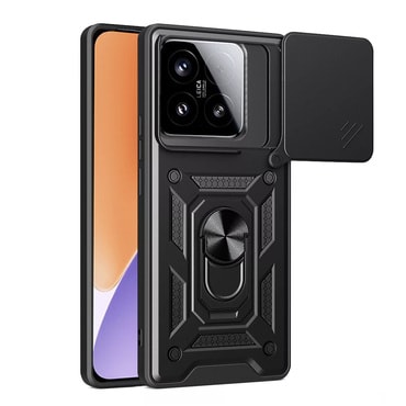 Robusna maska MaX-Armor s obručem, metalnom pločicom i zaštitom zadnjih kamera za Xiaomi 15 - army black