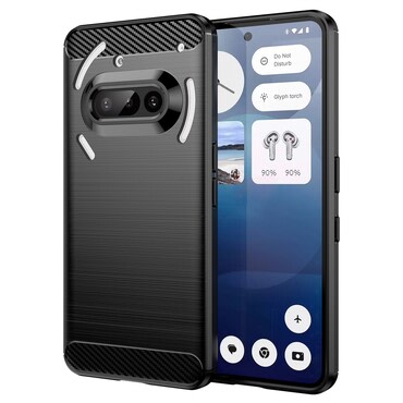 TPU gel maska "Brushed Carbon" za Nothing Phone (3a) - crna
