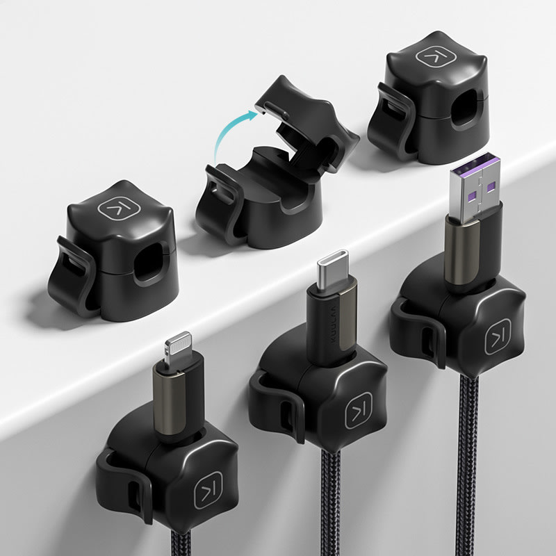 VIP X Deal: Paket tri organizatora WireControl: za pričvršćivanje kablova na sve površine - obsidian black
