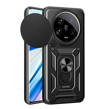 Robusna maska MaX-Armor s obručem, metalnom pločicom i zaštitom zadnjih kamera za Xiaomi 15 Ultra - army black