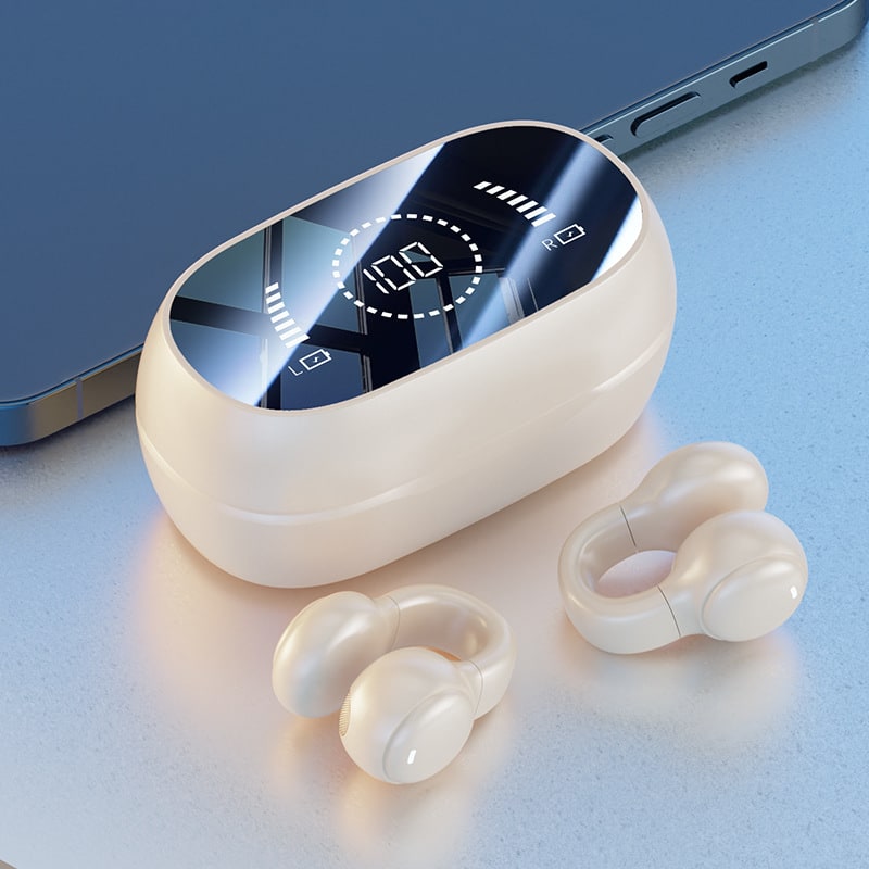 VIP X Deal: Bluetooth 5.3 slušalice AirSonix s najnovijom izradom i zračnom provodnosti zvuka za zdravo slušanje - mirror cream