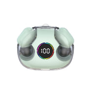 HiFi Earbuds slušalice NeoNix - bežične Bluetooth slušalice s kristalnim zvukom, prodornim basovima,  LED zaslonom i zaštitom od vode - pistachio cream