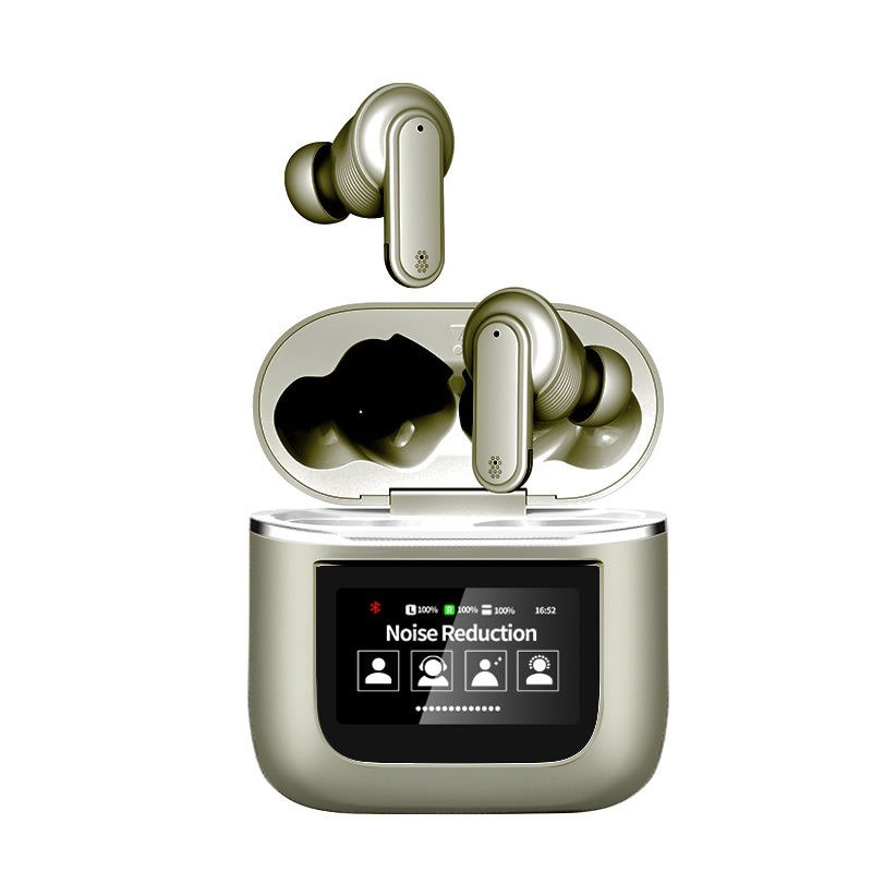 SonicWave Platinum - Platinum Bluetoothslušalice ANC + ENC s HD zvukom, mikrofonom i zaslonom s brojnim funkcijama - quantum gold