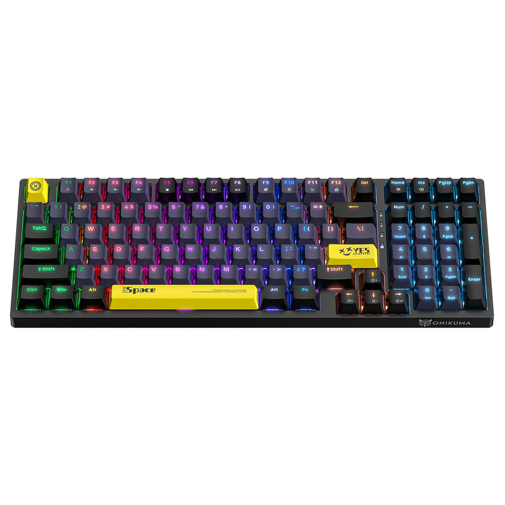 Mehanička gaming tipkovnica Onikuma "G38"s RGB osvjetljenjem i ergonomskim oblikom - crna