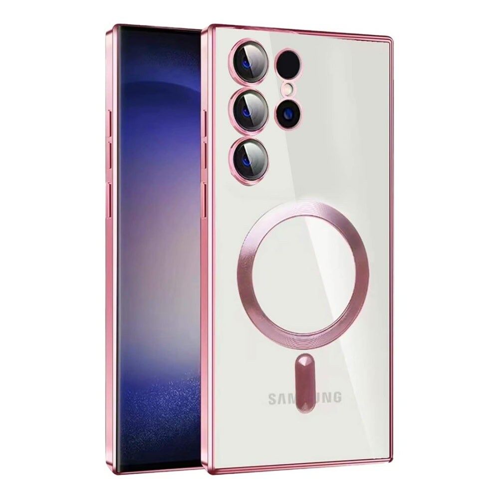 Hibridna maska MagShield sa zaštitom zadnje kamere i 2 magneta MagSafe za Samsung Galaxy A56 - metallic rose gold