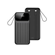 Powerbank Maxlife MXPB-06 s ugrađenim USB-C i Lightning kablom,  10000mAh kapacitetom i brzim 22.5W punjenjem - crni