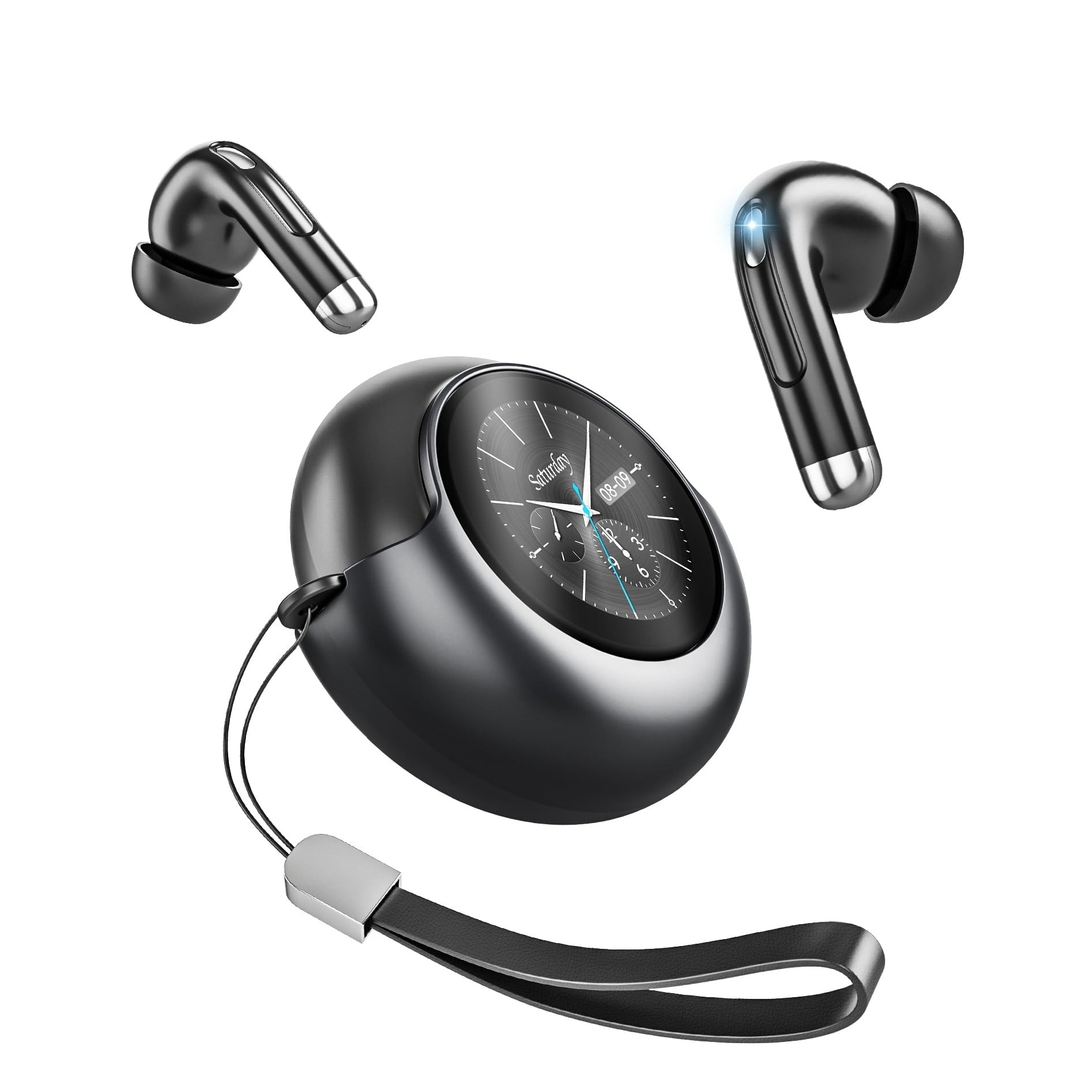AudioSphere 3 Pro - Premium Bluetooth 5.4 slušalice s pametnim LED zaslonom, izoliranjem buke i dugotrajnom baterijom - titanium grey