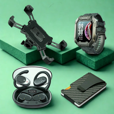 Active Rider Mega Pack – Oprema za sigurnu vožnju na biciklu, romobilu ili motoru bez brige: pametni sat, slušalice, držač i RFID novčanik