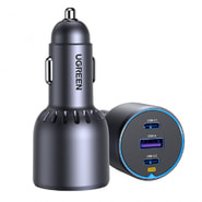 Autopunjač Ugreen EC703 75W s dva USB-C i jednim USB-A izlazom za punjenje i standardima brzog punjenja - crni
