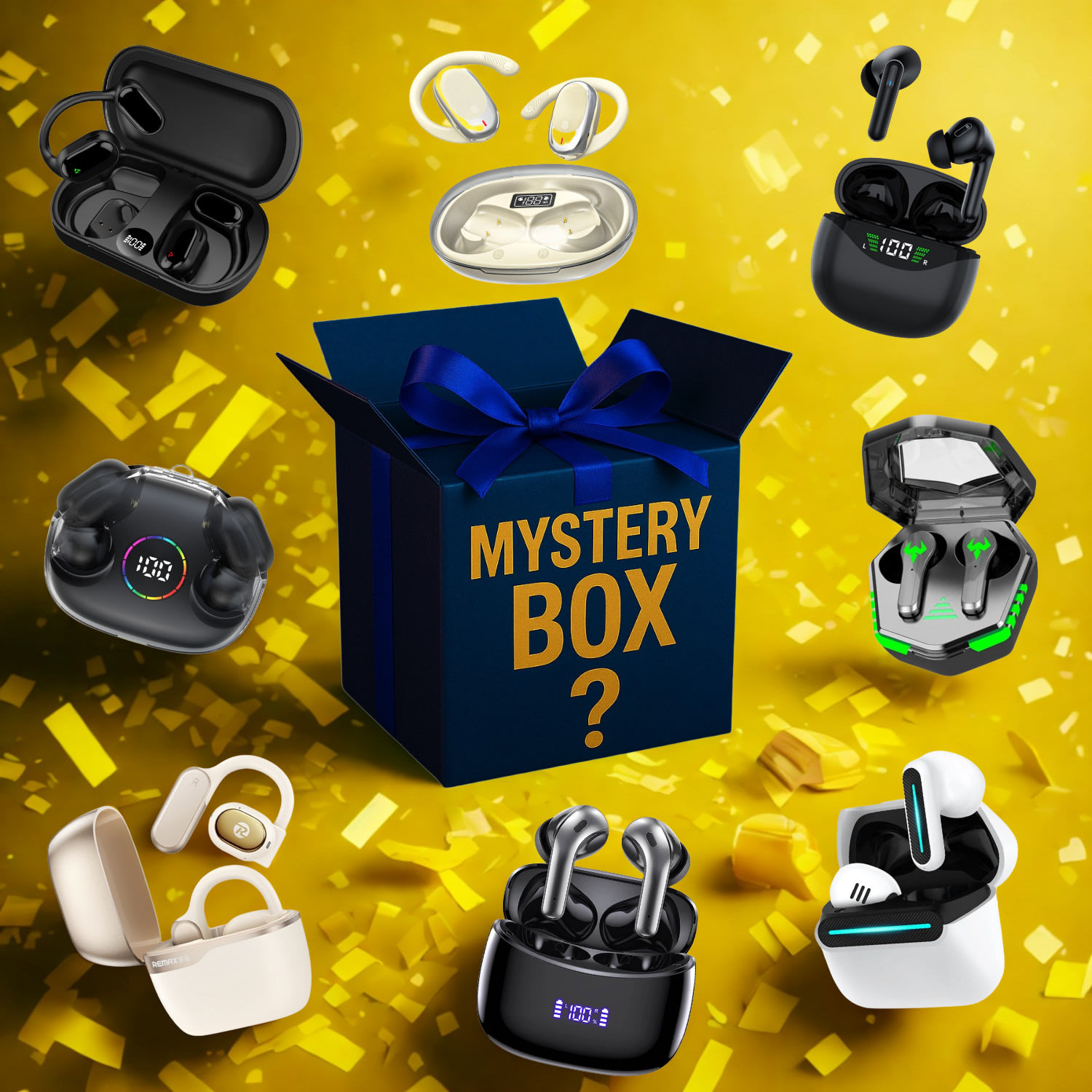 Mystery Buds - Paket triju različitih bežičnih slušalica ukupne vrijednosti 50 €+ po ludo povoljnoj cijeni