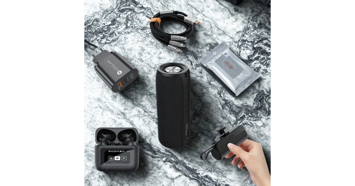 Techppick Power Bank Tech Starter Pack - Dovršene slušalice, glasni zvučnik, trendy power ...