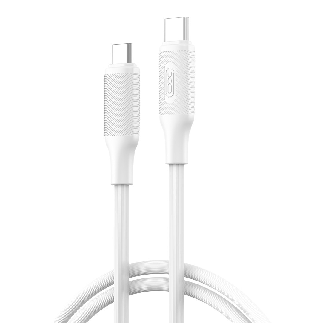 USB-C u USB-C kabel XO s PD3.0 punjenjem 60W i prijenosom podataka - 1 m - bijeli