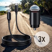 Premium Car Charger Pack - 3x brzi autopunjač + kablovi za tri automobila!