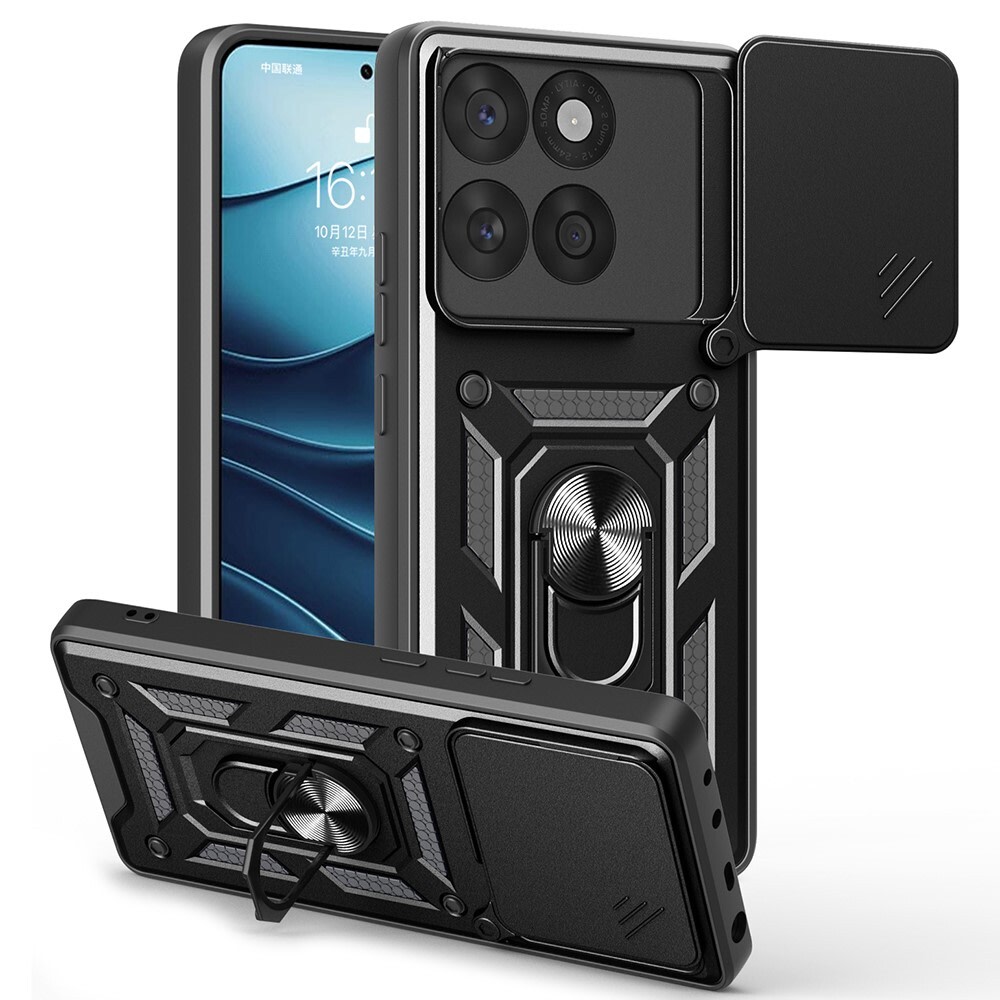 Robusna maska MaX-Armor s obručem, metalnom pločicom i zaštitom zadnjih kamera za Motorola Edge 60 / Edge 60 Fusion - army black