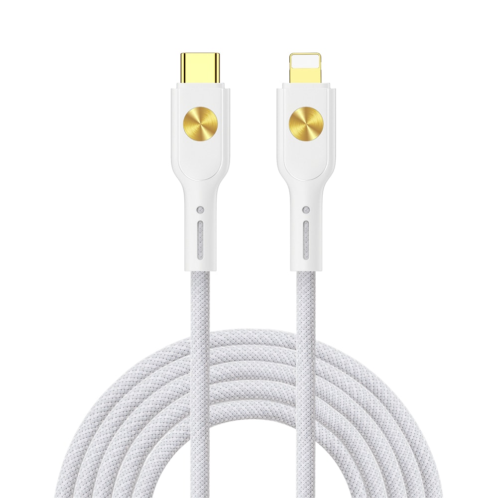 USB-C u Lightning pleteni kabel WIWU "C035" s PD punjenjem 30W i prijenosom podataka - 1,2m - bijeli