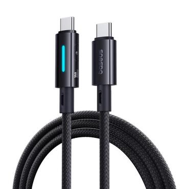 Kabel za punjenje i prijenos podataka  USB-C v USB-C Baseus "Lit" s PD i QC 100W - 1m - crni Kabel za punjenje i prijenos podataka  USB-C v USB-C Baseus "Lit" s PD i QC 100W - 1m - crni