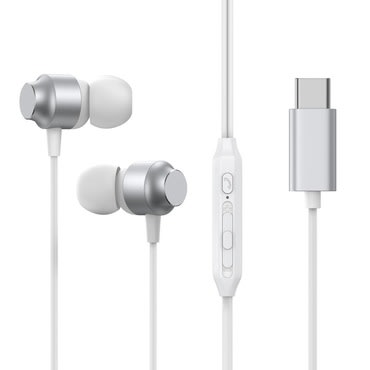In-ear slušalice Joyroom JR-EC06 z USB-C priključkom, Hi-Fi zvukom i metalnim kućištem - 1.2m - srebrne