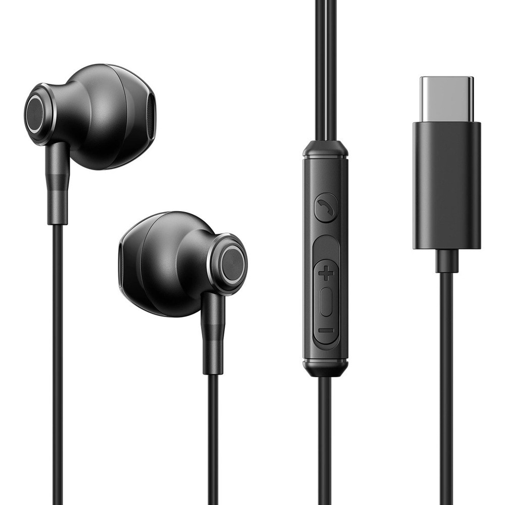 In-ear slušalice Joyroom JR-EC06 z USB-C priključkom, Hi-Fi zvukom i metalnim kućištem - 1.2m - crne