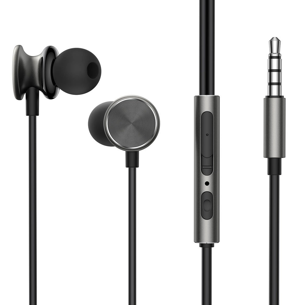 In-ear slušalice Joyroom JR-EW03 s 3.5mm priključkom, mikrofonom i upravljanjem na kablu - 1.2m - tamno siva