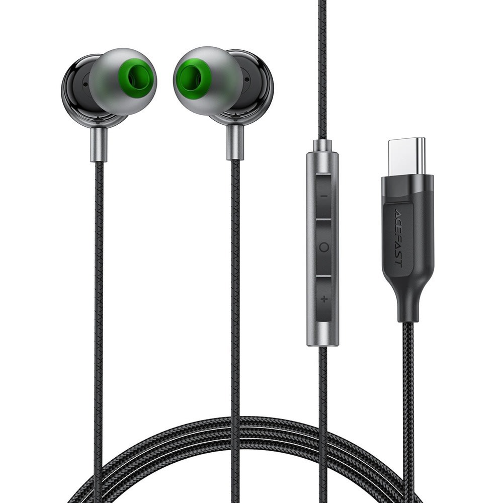 In-ear slušalice Acefast L5 z USB-C priključkom, mikrofonom i upravljanjem na kablu - 1.2m - crne