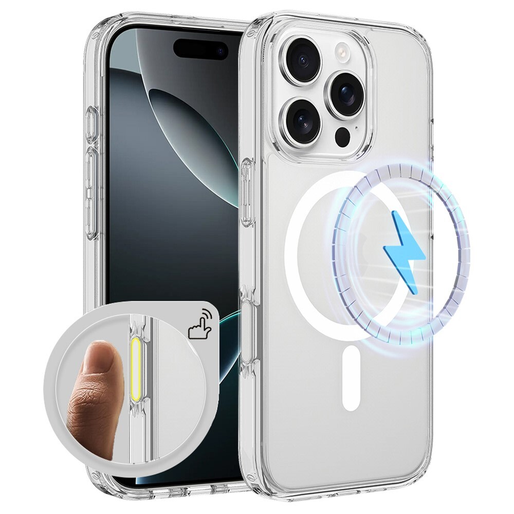 Maska "MagClear" s gumbom za upravljanje kamere za iPhone 16 Pro - prozirna