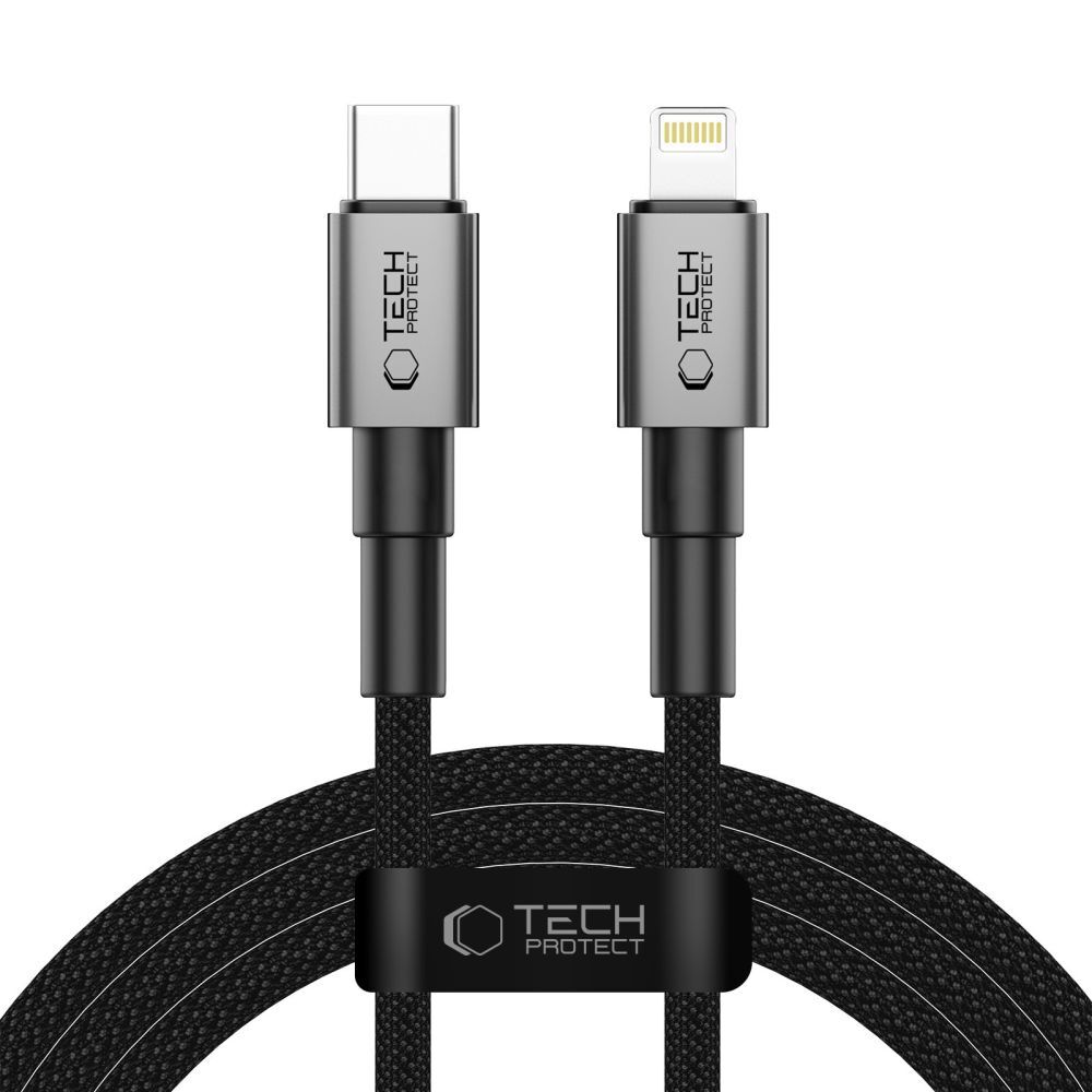 USB-C u Lightning kabel Tech-Protect "UltraBoost DNA" s PD 27W i 3A punjenjem te 480 Mbps prijenosom podataka - 2m - sivi