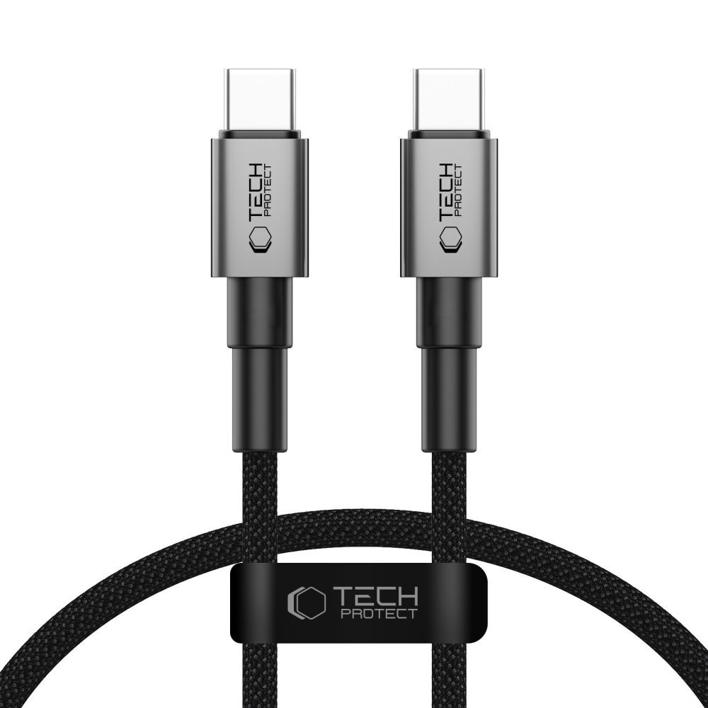 USB-C u USB-C kabel Tech-Protect "UltraBoost DNA" s PD 100W i 5A punjenjem te 480 Mbps prijenosom podataka - 0.25m - sivi