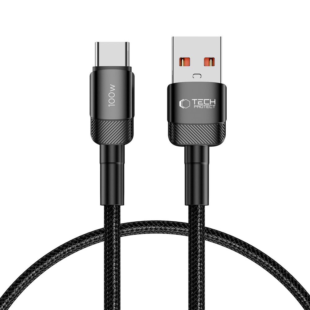 USB-A u USB-C kabel Tech-Protect "UltraBoost EVO" s PD 100W i 5A punjenjem te 480 Mbps prijenosom podataka - 0.25m - crni
