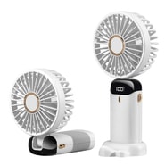 Premium prijenosni ventilator Techsuit "Handheld LED" sklopivi, s LED zaslonom i pet brzina - bijeli Premium prijenosni ventilator Techsuit "Handheld LED" sklopivi, s LED zaslonom i pet brzina - bijeli